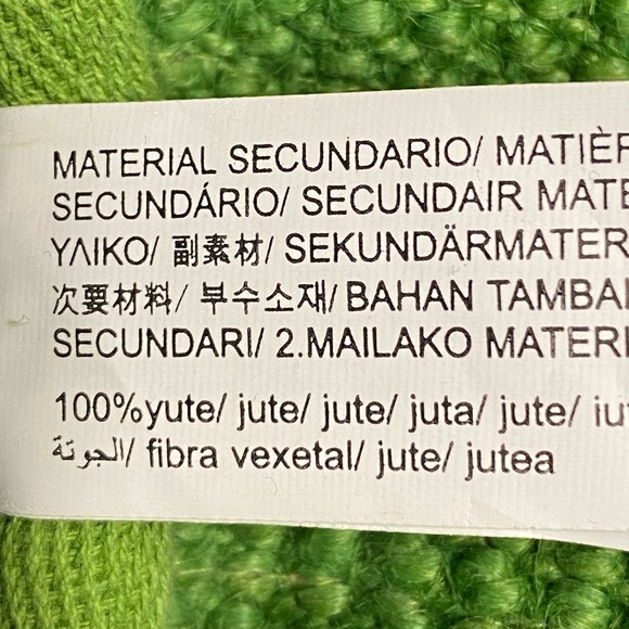 Zara Straw Tote with Green Stripe Accents - Picture 8 of 10